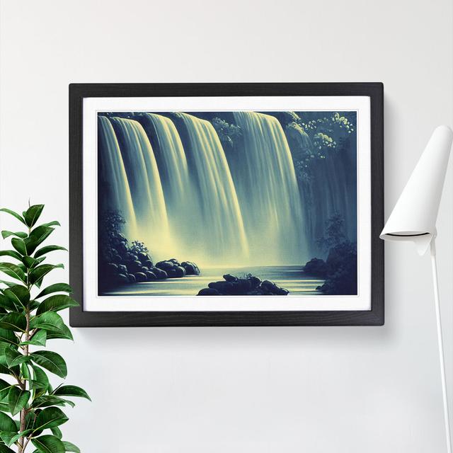 Modern Waterfall Scene Vol.3 - Single Picture Frame Print 17 Stories Size: 46cm H x 64cm W x 2cm D, Frame Colour: Black Framed on Productcaster.