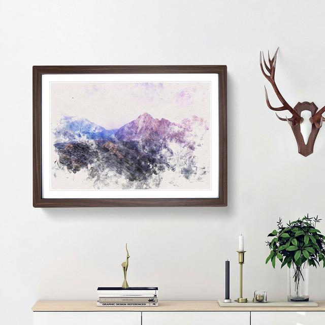 Mountain Peak Under a Purple Sky - Picture Frame Graphic Art Print East Urban Home Frame Option: Walnut Framed, Size: 33cm H x 45cm W x 2cm D on Productcaster.