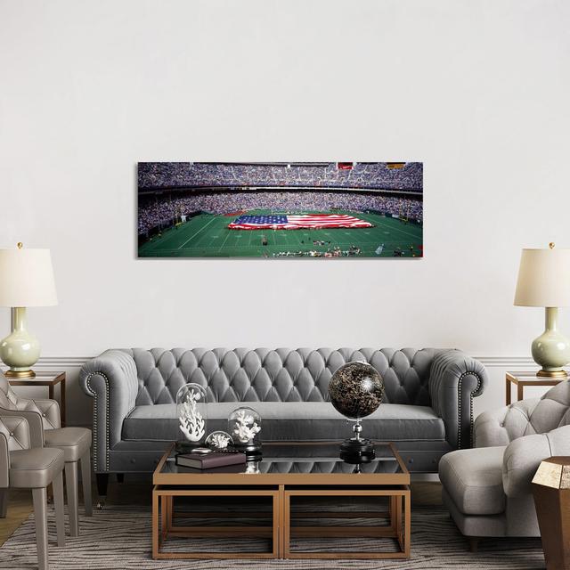 Spectator Watching A Football Match, Veterans Stadium, Philadelphia, Pennsylvania, USA - Wrapped Canvas Panoramic Photograph Ebern Designs Size: 50.8c on Productcaster.