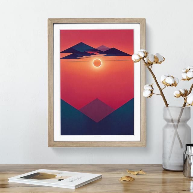 Abstract Mountain Sunset No.1 - Picture Frame Graphic Art Alpen Home Size: 34cm H x 25cm W x 2cm D, Frame Colour: Oak on Productcaster.