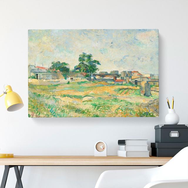 Landscape Near Paris by Paul Cezanne - Wrapped Canvas Painting East Urban Home Size: 50cm H x 76cm W x 3cm D on Productcaster.