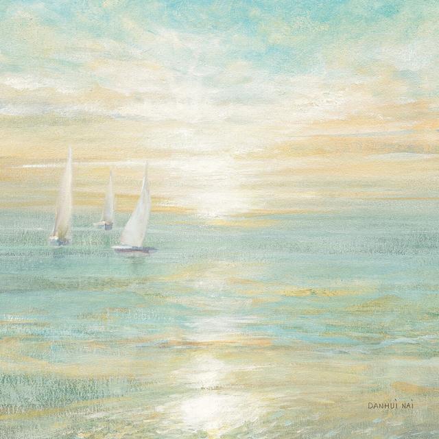 Sunrise Sailboats I by Danhui Nai - No Frame Painting on Canvas Blue Elephant Size: 122cm H x 81cm W x 3.8cm D on Productcaster.