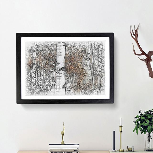 Birch Trees in Autumn - Picture Frame Graphic Art Print East Urban Home Frame Option: Black Framed, Size: 36cm H x 48cm W x 2cm D on Productcaster.