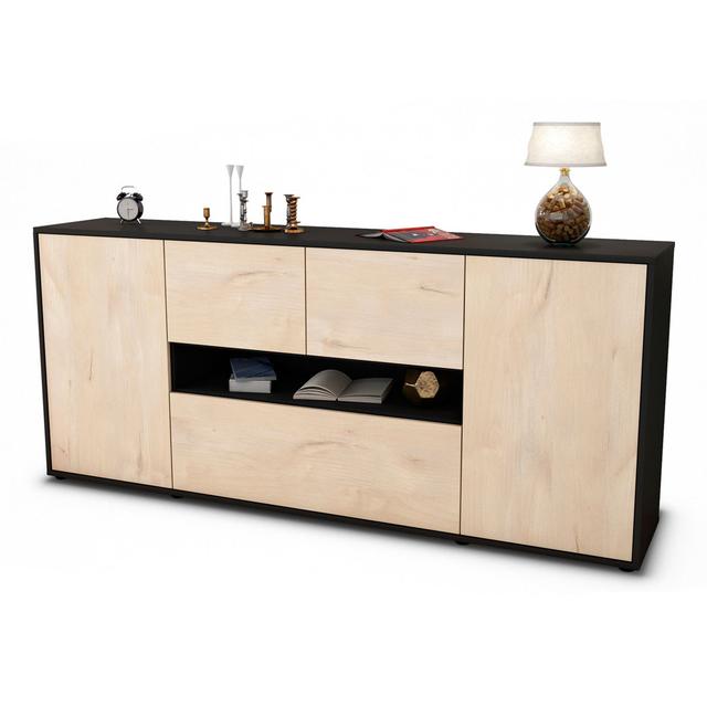 Fallon Sideboard Latitude Run Body/Front colour: Black/Cedar on Productcaster.