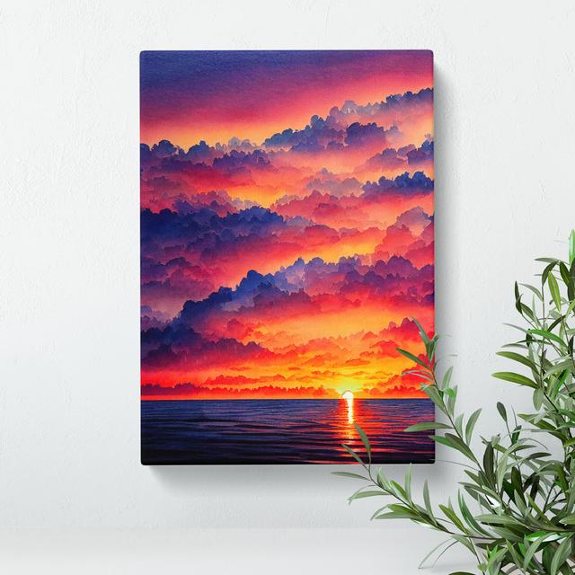 Striking Ocean Sunset No.5 House of Hampton Size: 76cm H x 50cm W x 3cm D on Productcaster.