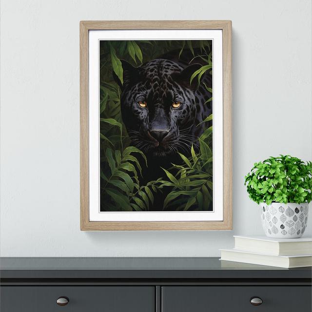 Panther Tachisme - Single Picture Frame Print on Wood Latitude Vive Format: Oak Framed, Size: 34cm H x 25cm W x 2cm D on Productcaster.