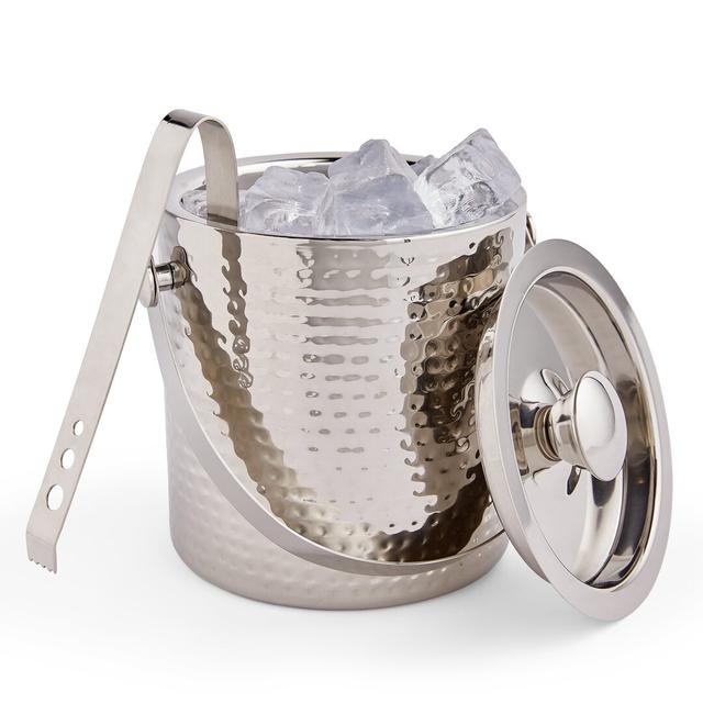 Hammered Stainless Steel Ice Bucket VonShef on Productcaster.