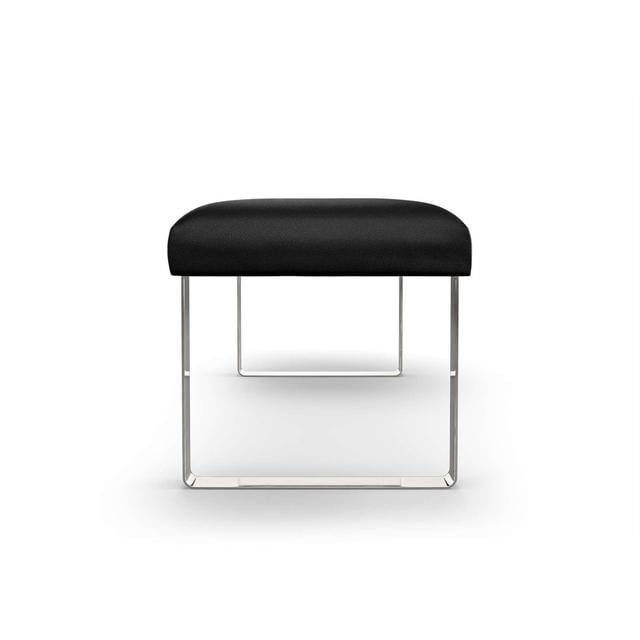 Mylinn Polyester Upholstered Bench Ebern Designs Colour: Black/Chrome on Productcaster.