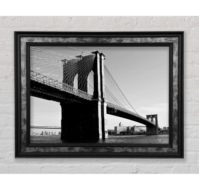 Brooklyn Bridge B N W - Single Picture Frame Art Prints Bright Star Size: 42cm H x 59.7cm W x 8cm D on Productcaster.