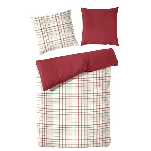 Vauxhall Cotton Chequered Duvet Cover Set with Pillow Shams Natur Pur on Productcaster.