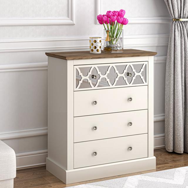 Sufly 4 - Drawer Chest of Drawers Marlow Home Co. Colour: Ivory on Productcaster.