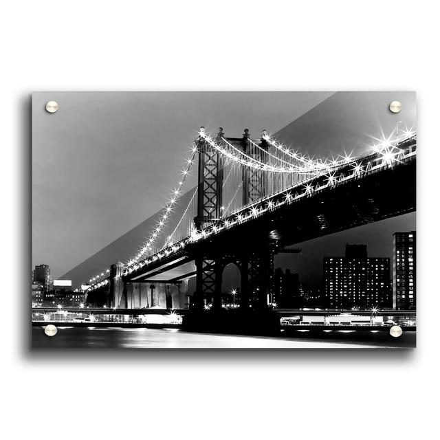 Brooklyn Bridge Lights - Unframed Photograph Print on Acrylic East Urban Home Size: 84.1cm H x 118.9cm W on Productcaster.