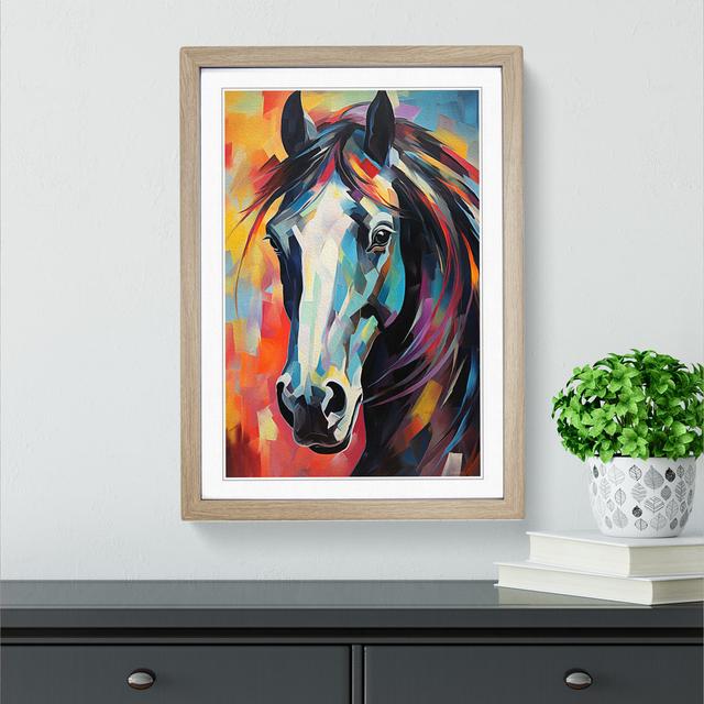 Shire Horse - Single Picture Frame Print on Wood Brambly Cottage Format: Oak Framed, Size: 34cm H x 25cm W x 2cm D on Productcaster.