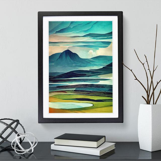 Abstract Mountain Landscape No.4 - Picture Frame Painting Alpen Home Frame Colour: Black Framed, Size: 34cm H x 25cm W x 2cm D on Productcaster.