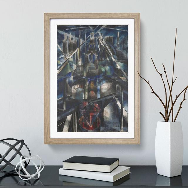 Brooklyn Bridge by Joseph Stella - Picture Frame Painting East Urban Home Size: 36cm H x 27cm W x 2cm D, Frame Option: Oak on Productcaster.