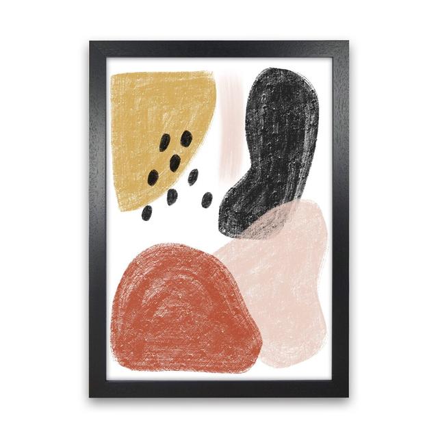 Dalia Chalk Black Polka Shapes by Pixy Paper - Painting Corrigan Studio Size: 84cm H x 59.4cm W x 3cm D, Format: Black Framed on Productcaster.