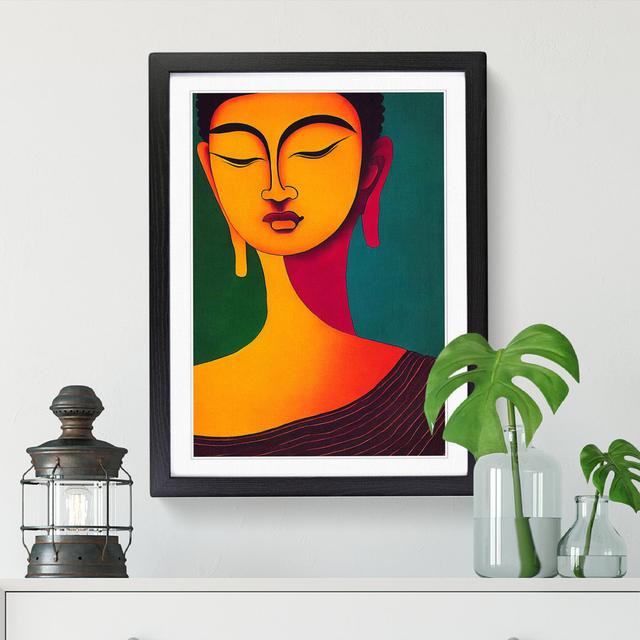 Buddha Abstract - Single Picture Frame Print Latitude Vive Size: 34cm H x 25cm W, Format: Grey Framed on Productcaster.