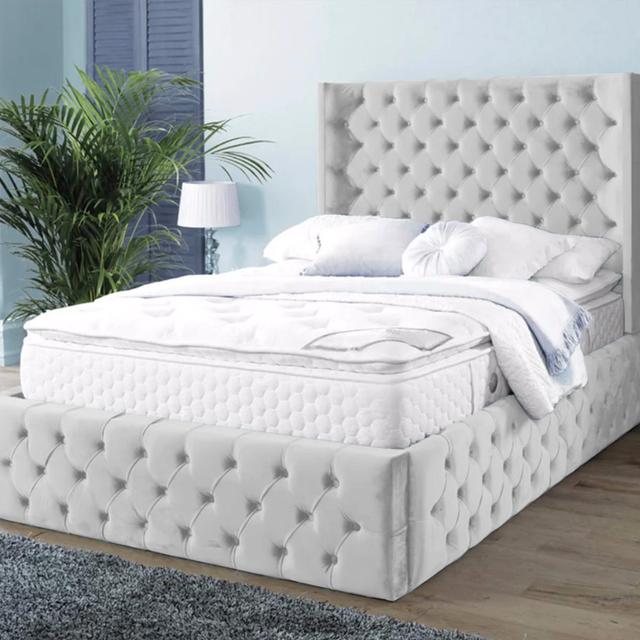 Upholstered Standard Bed Britainsleep Colour: Ice, Size: Double (4'6) on Productcaster.