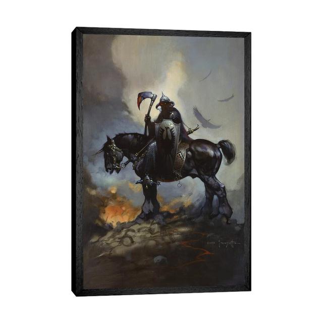 Death Dealer by Frank Frazetta - Floater Frame Painting on Canvas Astoria Grand Frame Option: Black Framed, Size: 101.6cm H x 66.04cm W x 3.81cm D on Productcaster.