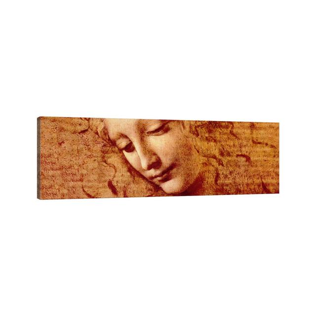 Female Head by Leonardo da Vinci - Wrapped Canvas Panoramic Painting Gracie Oaks Size: 30.48cm H x 91.44cm W x 3.81cm D on Productcaster.