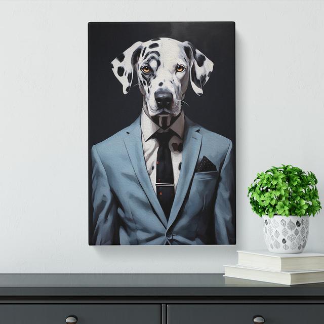 Dalmation in a Suit Painting No.3 Happy Larry Size: 60cm H x 40cm W x 3cm D on Productcaster.