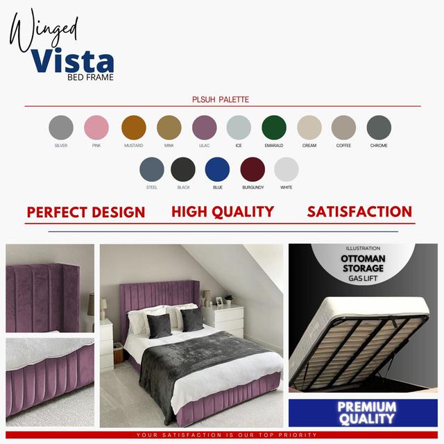 Vista Bed Britainsleep Colour: Lilac, Size: Kingsize (5') on Productcaster.