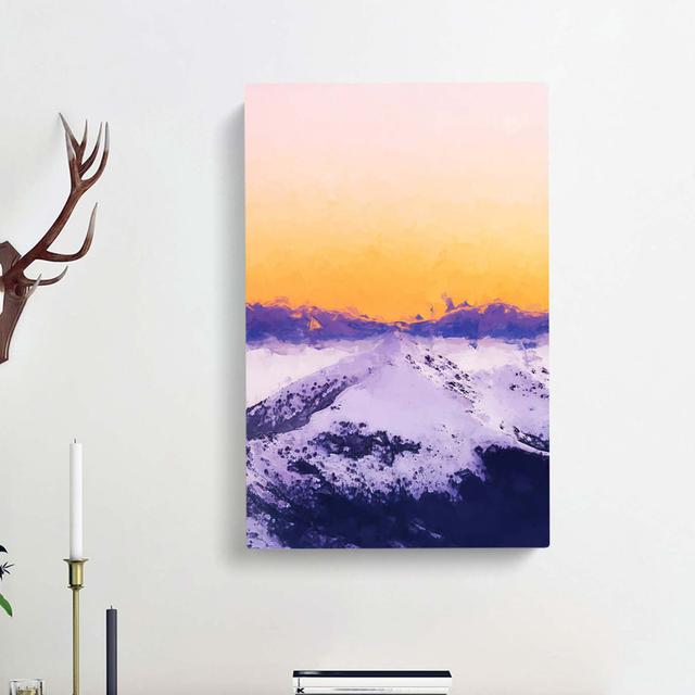 Peach Sky over the Mountain in Abstract - Wrapped Canvas Graphic Art Print East Urban Home Size: 76cm H x 50cm W x 3cm D on Productcaster.