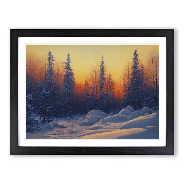 The Winter Forest Sunset - Picture Frame Painting Alpen Home Frame Colour: Black Framed, Size: 46cm H x 64cm W x 2cm D on Productcaster.