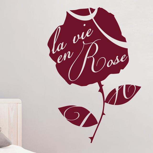 La Vie En Rose Wall Sticker East Urban Home Size: Medium, Colour: Burgundy on Productcaster.