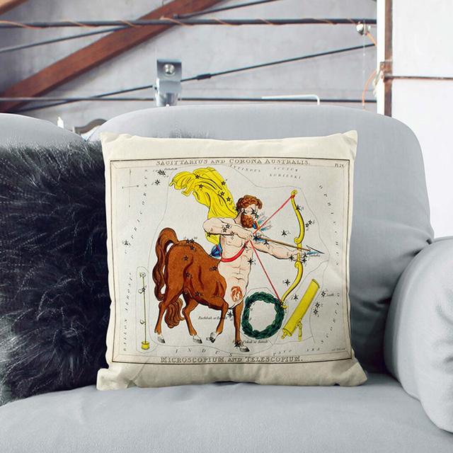 Astronomical Zodiac Chart of the Sagittarius Cushion with Filling East Urban Home Size: 55 x 55 cm, Backing Colour: Stone on Productcaster.