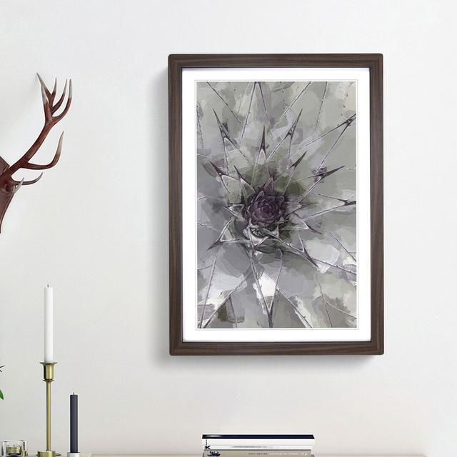 Green & Purple Succulent in Abstract - Picture Frame Graphic Art Print East Urban Home Size: 65cm H x 48cm W x 2cm D, Frame Option: Walnut Framed on Productcaster.