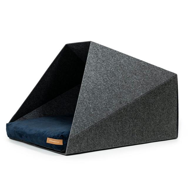 Pocket Hooded Dog Bed Rexproduct Colour: Dark Grey/Navy Blue on Productcaster.