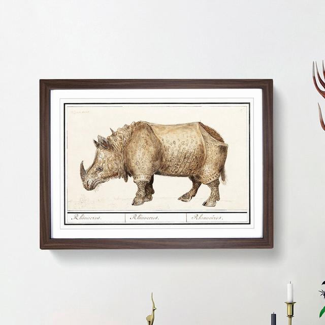 Rhinoceros by A.B. de Boodt - Picture Frame Painting Print East Urban Home Size: 36cm H x 48cm W x 2cm D, Frame Option: Oak Framed on Productcaster.