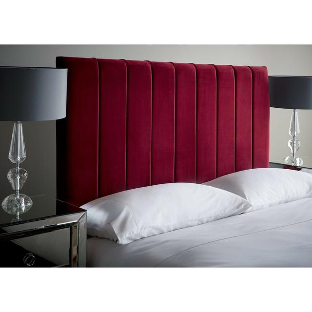 Theresa Upholstered Headboard Etta Avenue Upholstery: Wine, Size: Single (3') on Productcaster.