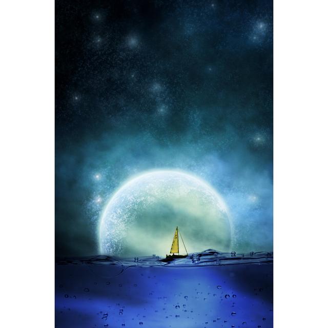 Sailing By Moonlight by Nico_blue - No Frame Art Prints on Canvas Breakwater Bay Size: 91cm H x 61cm W on Productcaster.