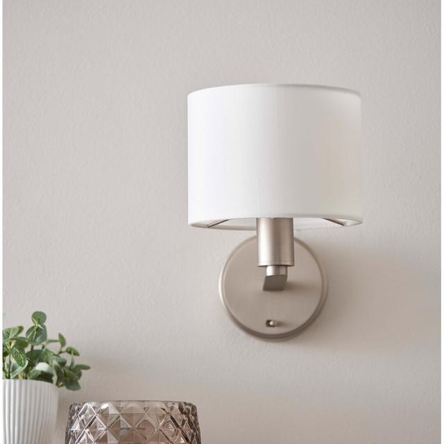 Katrina Armed Sconce Zipcode Design Finish: Matte Nickel/White on Productcaster.