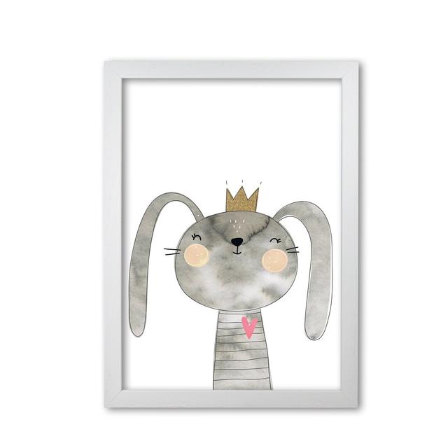 Scandi Grey Bunny - Painting East Urban Home Format: White Grain Frame, Size: 30 cm H x 21 cm W x 5 cm D on Productcaster.