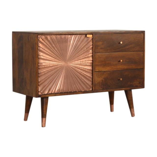 Arredondo 3 Drawer Solid Wood Combi Chest Corrigan Studio Colour: Rose Gold on Productcaster.