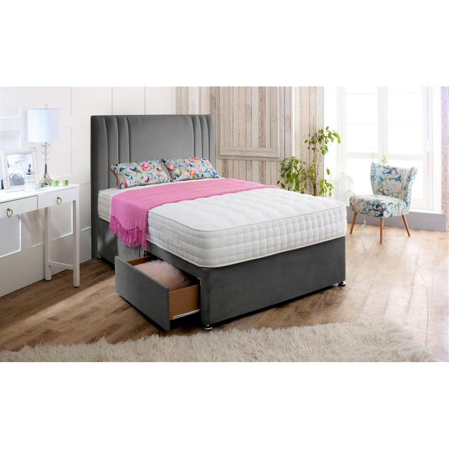 Jacklyn Divan Bed Set Fairmont Park Storage Type: 2 Drawers (Foot End), Size: Kingsize (5'), Colour: Grey on Productcaster.