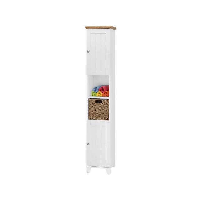 Stetson 33Cm W x 175Cm H x 31Cm D Free-Standing Bathroom Cabinet Brambly Cottage Finish: White/Oak on Productcaster.