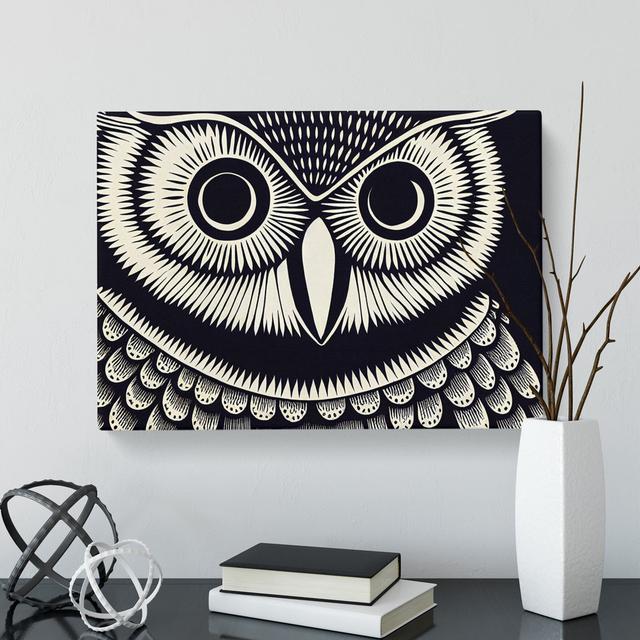 Mind Bending Owl Abstract - Wrapped Canvas Print Alpen Home Size: 50cm H x 76cm W x 3cm D on Productcaster.