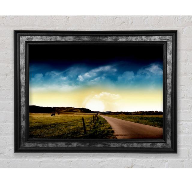 Stunning Country Road Skies - Single Picture Frame Art Prints Bright Star Size: 100cm H x 141.4cm W x 8cm D on Productcaster.