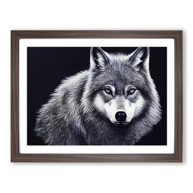 Wolf Portrait Vol.2 - Picture Frame Graphic Art Alpen Home Size: 34cm H x 46cm W x 2cm D, Frame Colour: Walnut Framed on Productcaster.