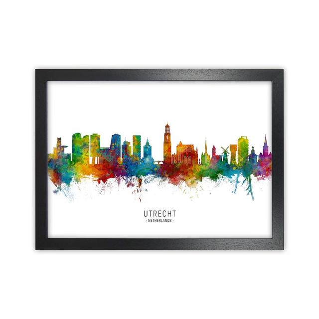 Utrecht Netherlands Skyline by Michael Tompsett - Graphic Art Latitude Run Format: Black Framed, Size: 25cm H x 34cm W x 3cm D on Productcaster.