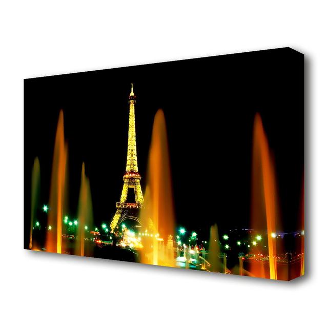 Paris Eiffel Tower Falls - Wrapped Canvas Photograph Print East Urban Home Size: 66 cm H x 101.6 cm W on Productcaster.