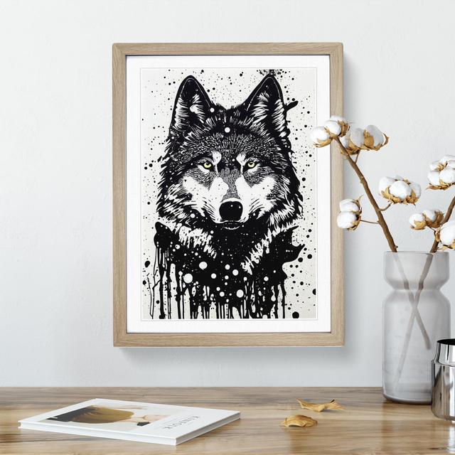 XV1022-2385X Graffiti Wolf No.4 - Single Picture Frame Print Alpen Home Frame Colour: Beige, Size: 34cm H x 25cm W on Productcaster.