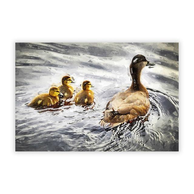 'Ducklings with Mother Duck' Graphic Art on Wrapped Canvas Brambly Cottage Format: Paper, Size: 21 cm H x 29.7 cm W x 0.1 cm D on Productcaster.