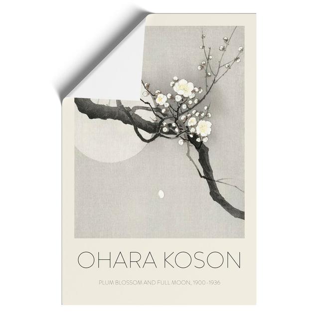 Plum Blossom & Full Moon by Ohara Koson - Unframed Graphic Art East Urban Home Size: 59cm H x 42cm W x 0.1cm D on Productcaster.