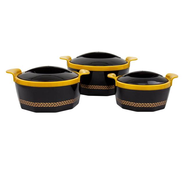 SQ Professional Fiona 3pc Insulated Serving Casserole Set (Set of 3) SQ Professional Colour: Black on Productcaster.