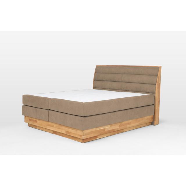 Boxspringbett Marissa mit Topper und Bettkasten COTTA Farbe: Beige, Topper: Topper Premium Visco 7 cm 50RG, Härtegrad: H2/H2 on Productcaster.